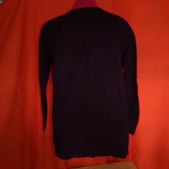 Loft Waffle Sleeve Purple Sweater Sz LP - Picture 4 of 5